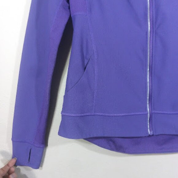 LUCYTECH | Purple Reflective Full Zip Long Sleeve Performance Top Thumbholes XS - Picture 4 of 10